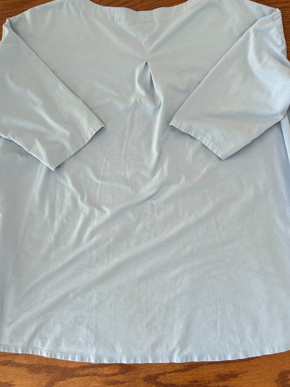 J Jill Womens Luxe Supima Pleat Back Tunic Elbow Sleeve Size XL Light Blue - Picture 10 of 12